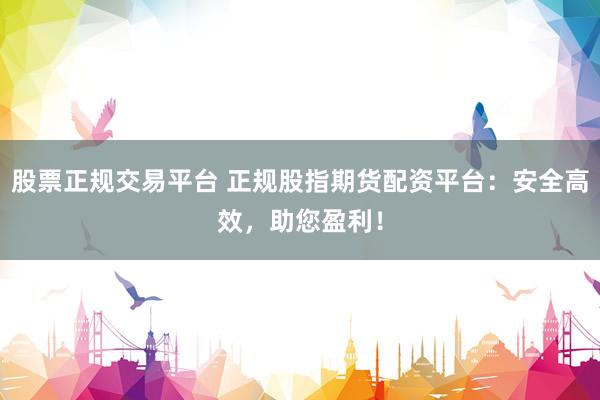 股票正规交易平台 正规股指期货配资平台：安全高效，助您盈利！