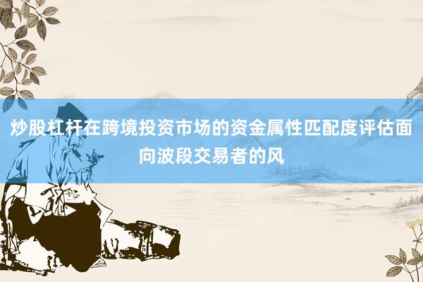 炒股杠杆在跨境投资市场的资金属性匹配度评估面向波段交易者的风