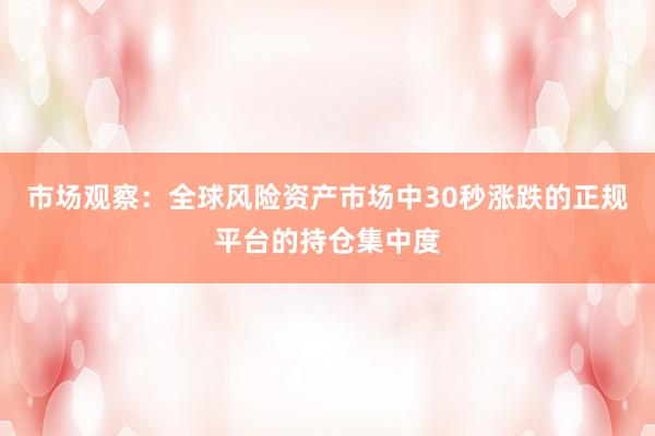 市场观察：全球风险资产市场中30秒涨跌的正规平台的持仓集中度